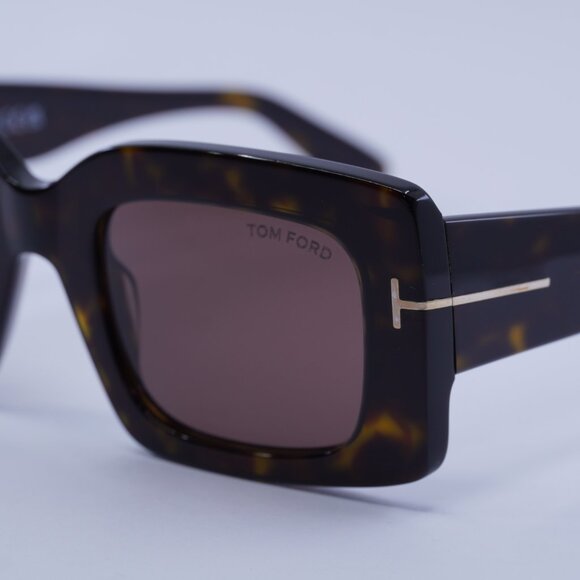 Tom Ford Brigitta FT1188 52E Sunglasses Havana Rectangle Frame, Brown Lenses main image 4